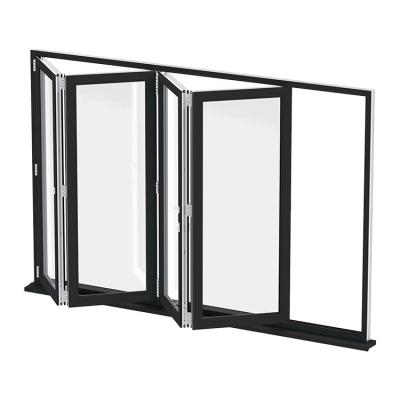 China Foshan Factory Cheap Price Sound Insulation Waterproof Design Patio Door Bi Folding Aluminum Frame Tempered Glass for sale