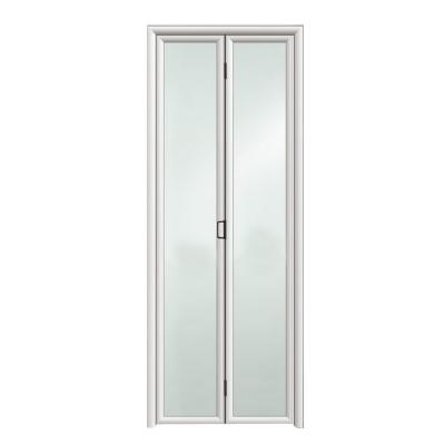 China Residential Interior Single Glass Sound Insulation Canopy Folding Door Aluminum Toilet Used Door for sale