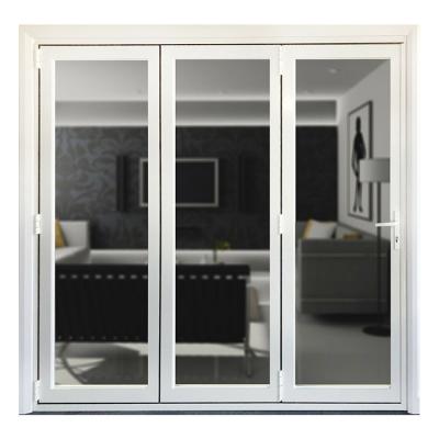 China Custom White Aluminum Sound Insulation SPK Windows 3 Panel Accordion Folding Doors For Kitchen for sale