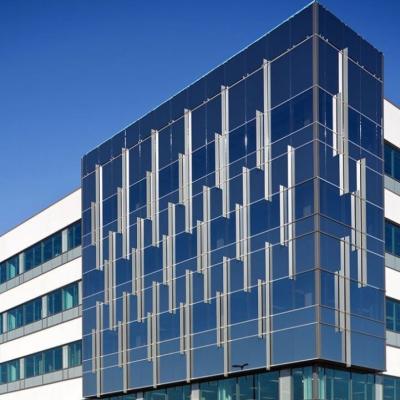 China Contemporary Commercial Building Exterior Thermal Break Aluminum Glazing Curtain Wall With Reflective Glass for sale