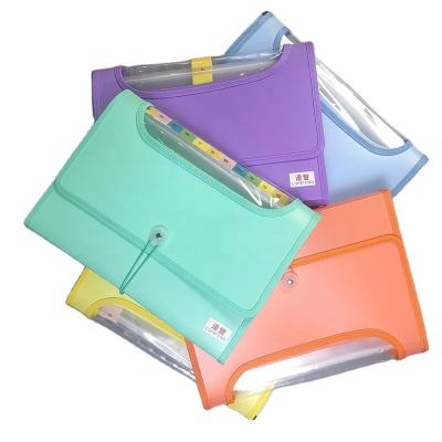 China Eco - Friendly Custom Waterproof PP Stationery A4 Size 12 Plastic Pockets Expanding Folder for sale