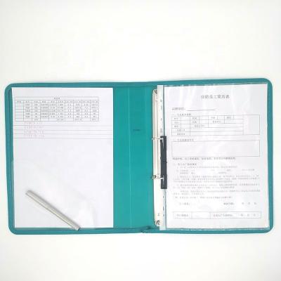 China Promotional Clear 2 O-ring Binding Clipboard Folder PP Document File Folder With Metal Clips For Office for sale