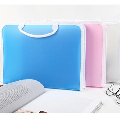 China Wholesale Custom Durable PP Zip File Folder Kids Clear Waterproof Transparent Folders Latest With Zipper And Handle for sale