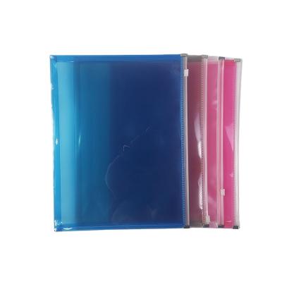 China New Product Eco-Friendly A4 Office Clear Zip Envelope Made Of Durable Plastic And Button With String Closure for sale