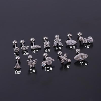 China FASHIONABLE 16G Helix Jewelry Conch Rook Lobe Tragus CZ Oreja Piercing Cartilage Nose Ring Women Ear Piercing Body Jewelry for sale