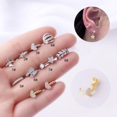 China FASHIONABLE Body Stud Earring Helix Daith Cartilage Tragus Ear Hoop Clicker Septum Stainless Steel YW Piercing Jewelry for sale