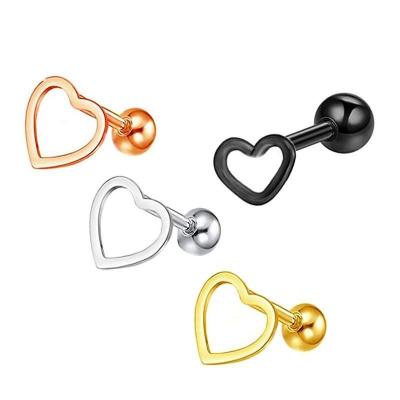 China FASHIONABLE YW Design Stainless Steel Heart Star Moon Shape Ear Cartilage Piercing Gold Ear Helix Tragus Daith Conch Conch Rook New for sale