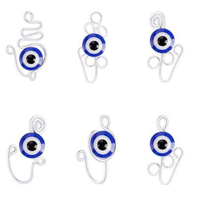 China FASHION Evil Eyes Clip On Fake Nose Ring Faux Nose Cuff For Non Pierced Nose Women's Faux Piercing Body Jewelry for sale