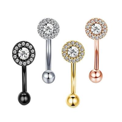 China Whosale 16G FASHIONABLE 8MM Curved Barbell Eyebrow Bar Rook Tragus Eyebrow Piercing Studs Body Jewelry for sale