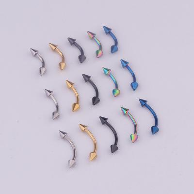 China YW FASHIONABLE 5PCS Mixed Curved Stainless Steel Barbell Eyebrow Piercings Silver Body Cartilage Piercing Jewelry for sale