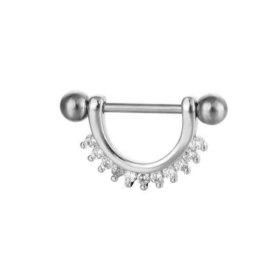 China FASHIONABLE YW Women Nipple Rings 14G Stainless Steel Nipple Rings Barbell Nipple Rings Barbell Body Jewelry for sale