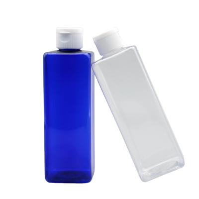 China Square 250Ml Cosmetic Empty Lotion Bottle Plastic Pet Flip Cap Shampoo Bottle for sale