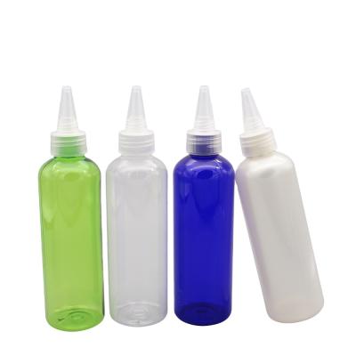 China Good household products market/200ml plastic pointed cap bottle/cosmetic long nose tip cap bottle for sale