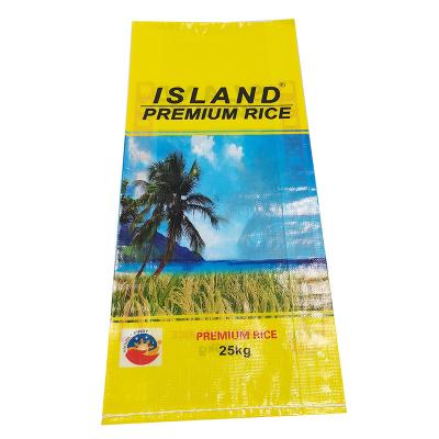 China Recycled materials printing 5kg10kg 25kg pp woven rice sack bag 50kg custom full color plastic bopp laminated bags for grain rice for sale