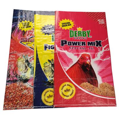 China Materials Printing Recycled Custom Bags For Animal Feed Chicken Bird Animal Feed Packaging PP Woven Plastic Bag for sale