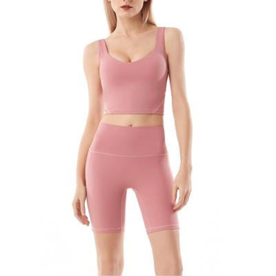 China OEM Summer Breathable Gym Suit 2 Piece Women Yoga Shorts Set Two Piece Set Active Wear Leggings For Women for sale