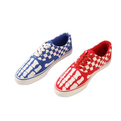 China Comfortable Creative Design Men Lace Up Low Top Canvas Shoes Canvas Grid Checkerboard Lady Shoes for sale