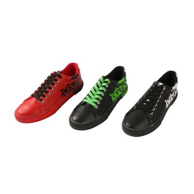 China Comfortable Custom Printing Men Women Vulcanized Flat Shoes Smooth Surface Lace Up Fashion Shoes for sale