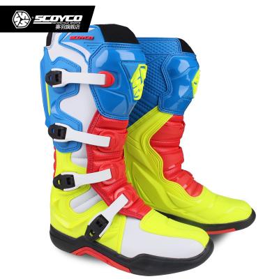 China SCOYCO Waterproof Motocross Leather Custom Motorcycle Motocross Boots Motorcycle Boots Sportswear Bike Boots Motorcycle And Auto Racing Wear for sale