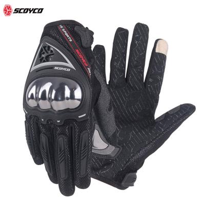 China SCOYCO Breathable For Men Summer Motocross Off Road Finger Motor Bike Full Riding Padded Glove Motorcycle Gloves for sale