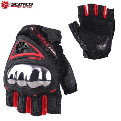 China Half finger glove SCOYCO Racing Touch Screen Dirt Black Mountain Bike Bicycle Motorcycle Motocross Gloves for sale