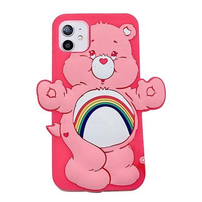 China Hot Sale 3D Cartoon Anti-fall Angry Bear Pattern Cell Phone Silicone Customized Case or Happy 11 Pro Max Cell Phone Case For iphone for sale