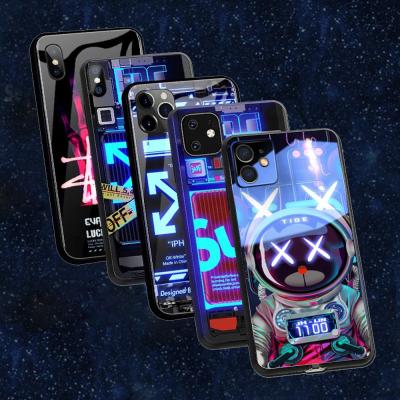 China hot sale Anti-fall led light cute glass cell phone case custom sublimation a52 a51 mobile phone case for Samsung Galaxy for sale