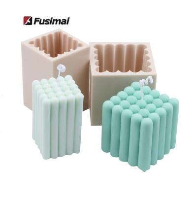 China Fusimai Viable Cube Ball Magic Rubik's Cube Sniffed Molds New Square Cylindrical Finger Silicone Candle Molds for sale