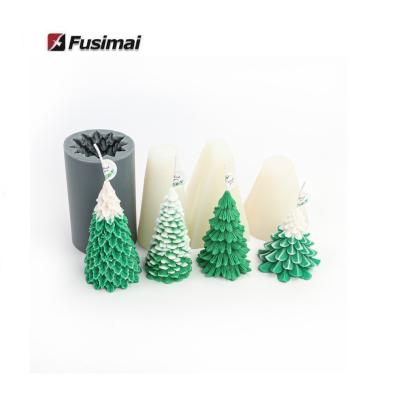 China Large Size Fusimai Christmas Tree Candle Mold Silicone Cone Shaped Viable Silicone Mold for sale