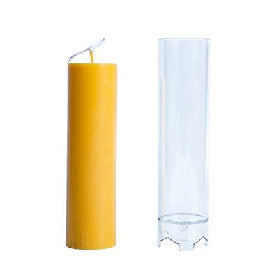 China Fusimai Viable Flat Head United Cylinder Scented Single Columnar Plastic Candle Acrylic Diy Mold for sale