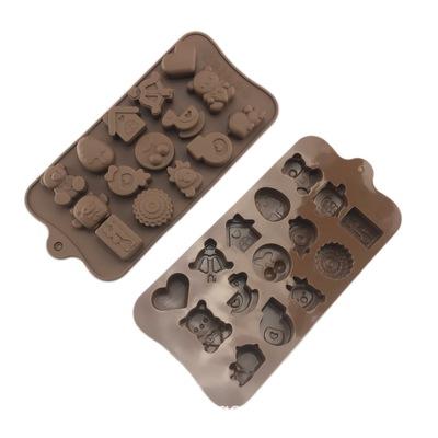 China Fusimai Viable Cake Ice Cream Pudding Jelly Diy Silicone 15 Cartoon Chocolate Bear Baking Mold for sale