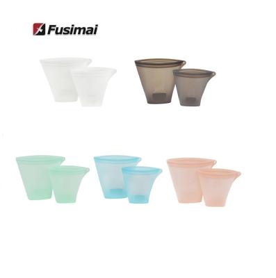 China Fusimai New Food Grade Silicone Refrigerator Bag Viable Fresh Self-Seal Food Fruits And Vegetables Portable Storage Silicone Bags for sale