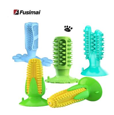 China Fusimai Viable Toothbrush Toys Dogs Frontier Teeth Cleaning Molar Bar Bone Corn Pet Sucker Toy for sale