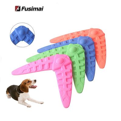 China Fusimai Viable Darts Dog Bite Resistant Silicone Launching Toys Pet Molar Interactive Training Dart Toy for sale