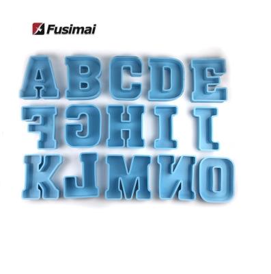 China Fusimai Large Viable Resin Silicone Alphabet Molds 26Pcs Ultra-large English Letters Silicon Mold for sale