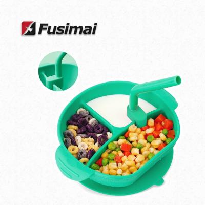 China Fusimai First Stage BPA Free Food Grade Feeding Supplies Non Slip Children's Silicone Suction Baby Bowl for sale