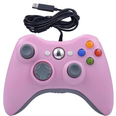 China Wholesale VIBRATION MOTOR Pink Color Gamepad Joystick Game Controller For XBOX360 Game Console PC Computer Gamepad Cable Controller for sale