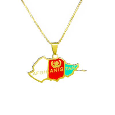 China NEW FASHIONABLE Country Map Flag Necklace Africa Guinea Ghana Liberia Jamaica South Africa Congo Afghanistan Chain Man Pendant Jewelry for sale