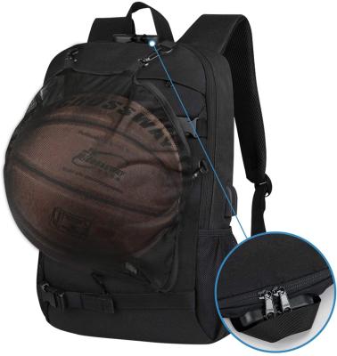 China With USB Skateboard Backpack And Laptop Backpack With USB Water Resistant Basketball Left Filling Backpack for sale