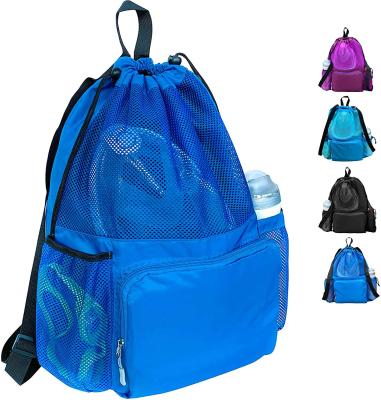 China OEM Or ODM Waterproof Customer Swimming Waterproof Mesh Gym Drawstring Backpack Bag for sale