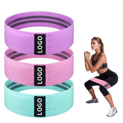 China Durable Custom Logo Printed Yoga Gym Exercise Fitness For Legs Glutes Booty Hip Cloth Resistance Bands for sale