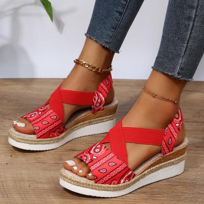 China 2022 New Style Trend Fashion Wedges Ladies Shoes Women Sandals Woman Flat Shoes for sale