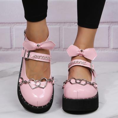 China Fashion Trend Lovers Buckle New Stuck Chunky Platform Gothic Punk Lolita Shoes Woman Cosplay T-strap Mary Women Pink 43 Shoes for sale