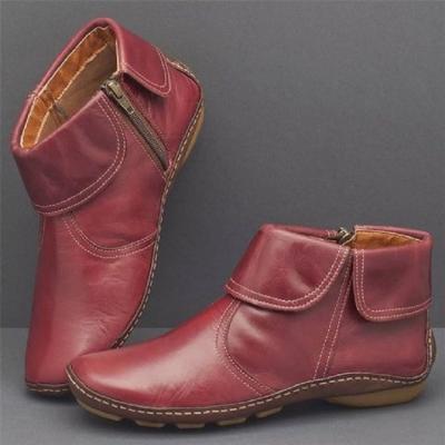 China Fashion Trend Reject Ankle Boots 2021 Fashion Leather Autumn Winter Retro Women Shoes Zapatos De Mujer Wram Botas for sale