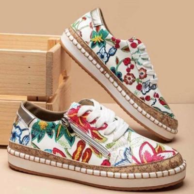 China 2022 Fashion Trend New Arrivals Women Sneakers Walking Shoes Casual Leather Sneakers for sale