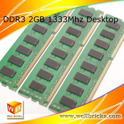 China Undamped Desktop Memory Module DDR3 Ram 1333 2GB-dimm for sale