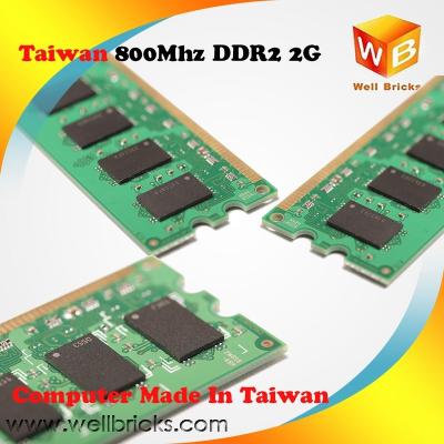 China Taiwanese Manufacturer Compatible DDR 2 RAM 1600mhz 2gb Motherboards Module Desktop Memory for sale