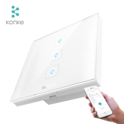 China Zigbee Glass Smart Light Switches Home System Touch Panel Smart Life Starts With Konke for sale