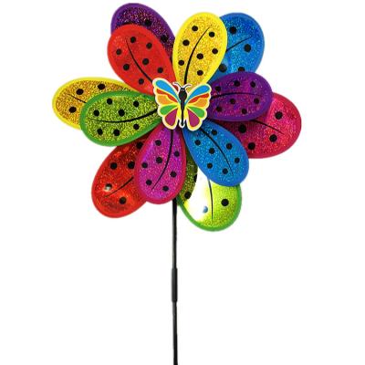 China 2021 Garden Decoration Best-Selling Windmill Children Holding Toys Activity Decorated Brightly Colorful Insect Windmill for sale