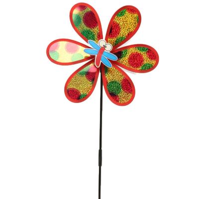 China Garden Decoration Toy Plastic Glitter Windmill Single-Layer Small Windmill Instant Glitter Windmill for sale